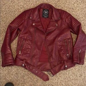 Jordan Craig Burgundy Leather Jacket 